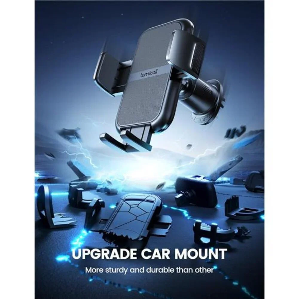 2025 Wider Clamp & Metal Hook Car Phone Holder Vent [Thick Cases Friendly]Phone